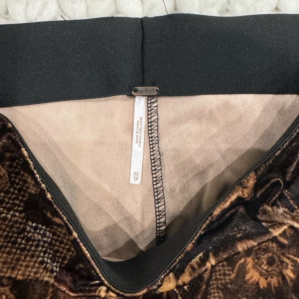 Free People Black and Brown Velvet Pants - Picture 2 of 3
